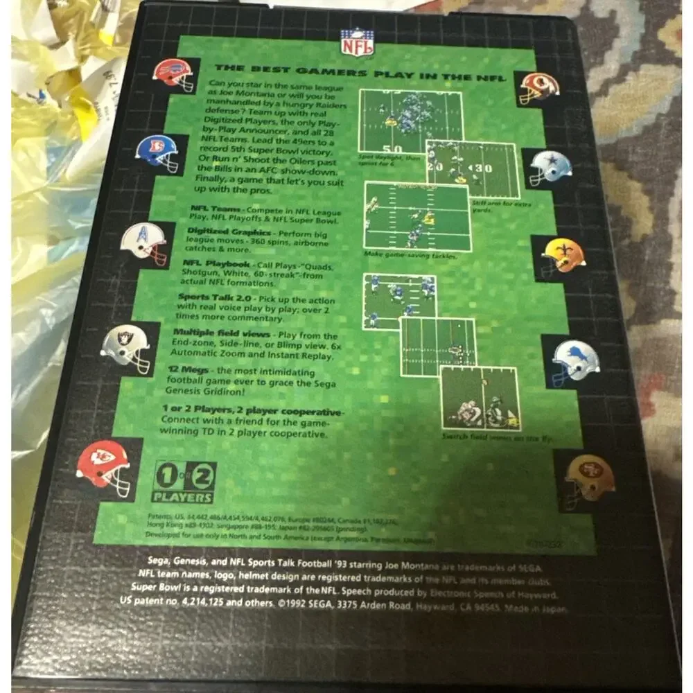 NFL Sports Talk Football 93 Starring Joe Montana (Sega Genesis) Video Game CIB A